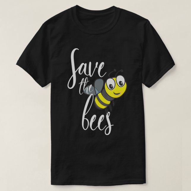 Camiseta Salve As Abelhas Do Planeta Sobre A Terra. (Frente do Design)