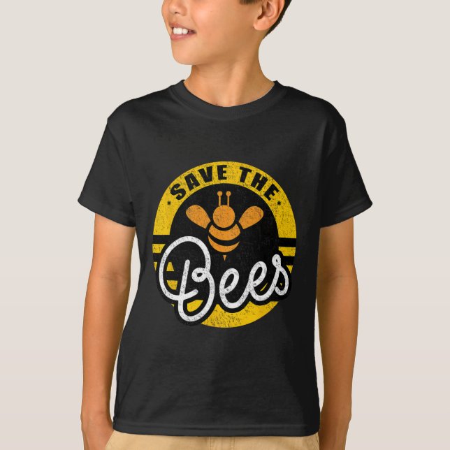 Camiseta Salve As Abelhas Do Planeta Sobre A Terra. (Frente)