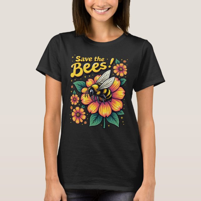 Camiseta Salve as Abelhas Florais, Abelhas de Mel (Frente)