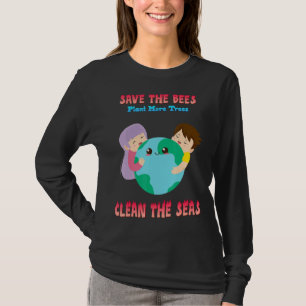 Camiseta Salve As Abelhas Plantando Mais Árvores Dizendo Sa