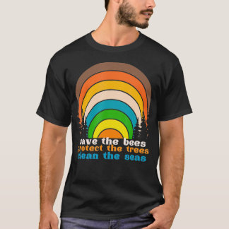 Camiseta Salve as Abelhas Proteja as Árvores Limpe a Coluna