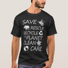 Camiseta Salve as Abelhas Salvando os Animais Reciclar Dia 