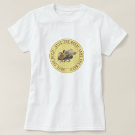 Camiseta Salve as abelhas | Vintage Honeybee & Honeycomb