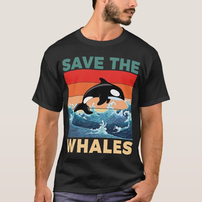 Camiseta Salve as baleias salvando nossos oceanos (Frente)
