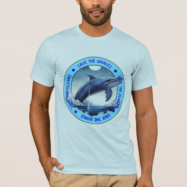 Camiseta Salve as baleias, salve o oceano, salve o meio amb (Frente)