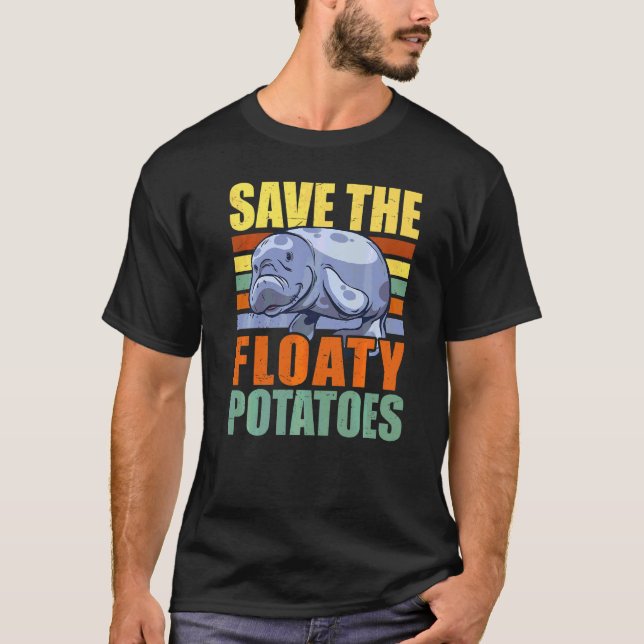 Camiseta Salve As Batatas Flutuantes Chubby Mermaid Manatee (Frente)