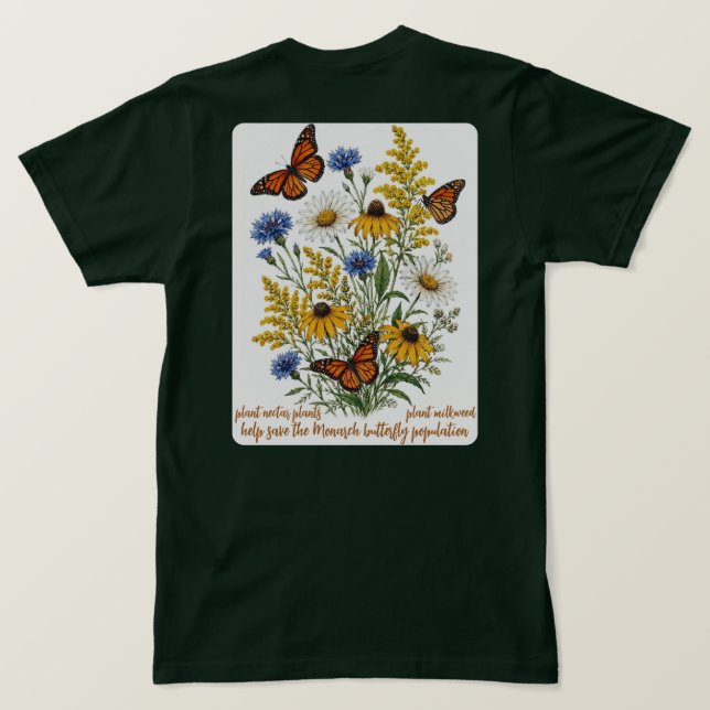 Camiseta Salve as Borboletas Monarca (Verso do Design)