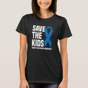 Camiseta Salve As Crianças Blue Ribbon Para O Tráfico De Se
