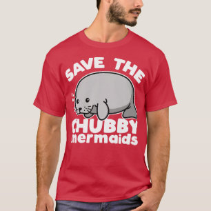 Camiseta Salve as Sereias Chubby Manatee Kawaii Dark