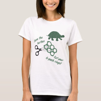Camiseta Salve as Tartarugas Anéis de Seis Pack Cortados