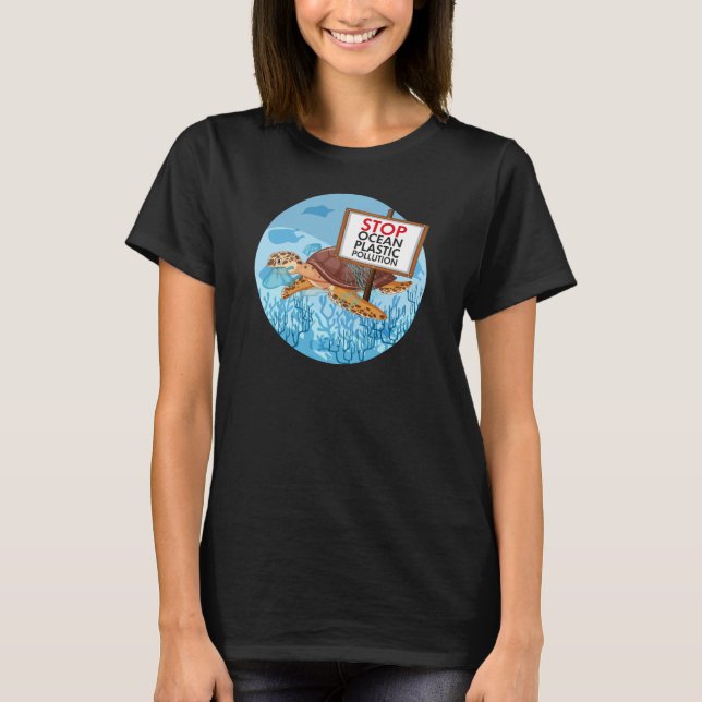 Camiseta Salve as Tartarugas do Mar - Mar de Animais do Oce (Frente)
