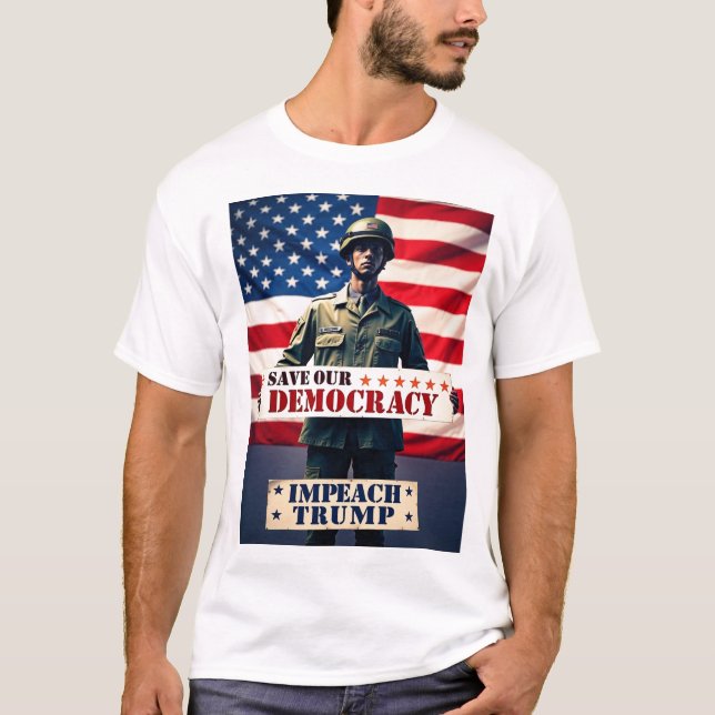 Camiseta Salve Democracia Impeach Trump (Frente)