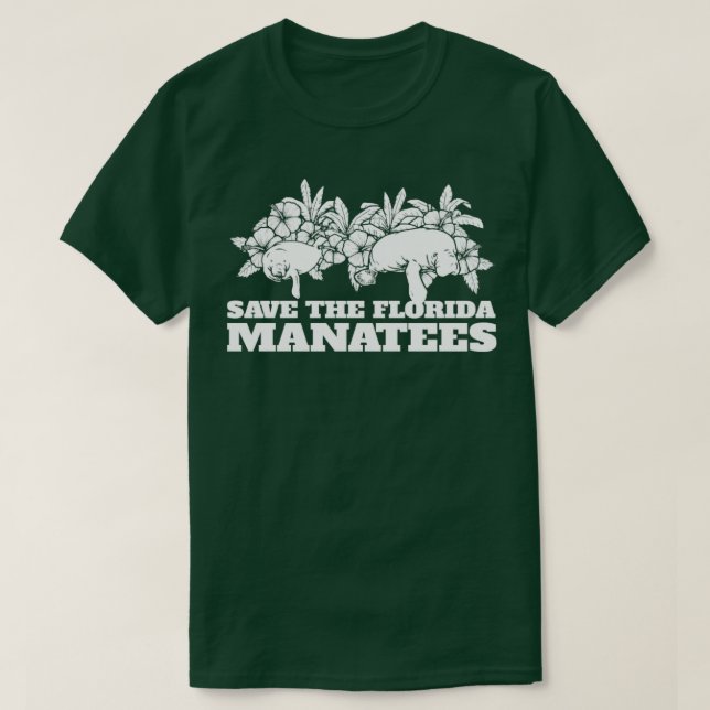 Camiseta Salve Flórida Manatés, Vaca-do-mar de Batata Flutu (Frente do Design)
