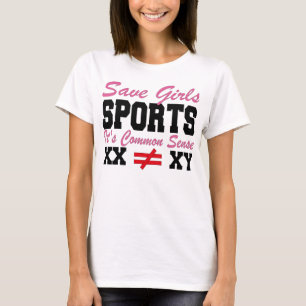 Camiseta Salve garotas esportes É bom senso XX diferente