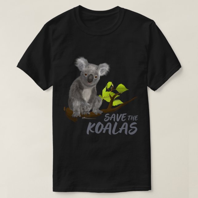 Camiseta Salve Koalas - Amante de os animais - Urso Koala (Frente do Design)