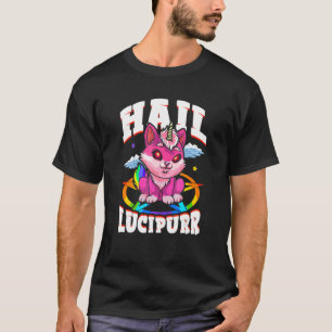 Camiseta Salve Lucipurr Gato Arco-íris Unicórnio Gatinho Sa