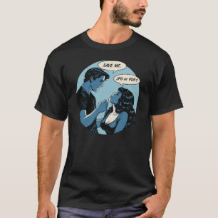 Camiseta “Salve-me – JPG ou PDF?” Humorista Designer Gráfic