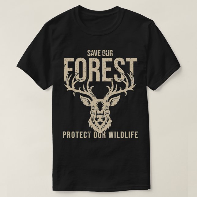Camiseta Salve nossa floresta Proteja nossa Terra Gráfica d (Frente do Design)