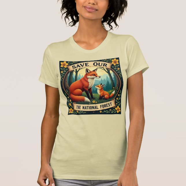 Camiseta Salve nossa Raposa Nacional de Parques (Frente)