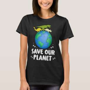 Camiseta Salve Nossas Crianças do Dinossauro do Planeta Men