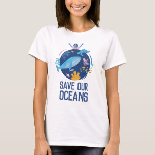 Camiseta Salve nosso Dia da Terra dos oceanos