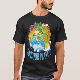 Camiseta Salve Nosso Planeta Mar Animal Ocean Dizendo