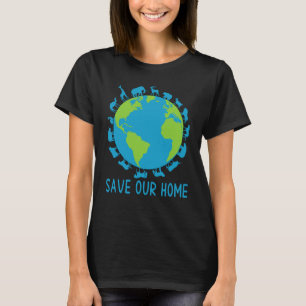 Camiseta Salve Nossos Animais Domésticos Conservação da Vid