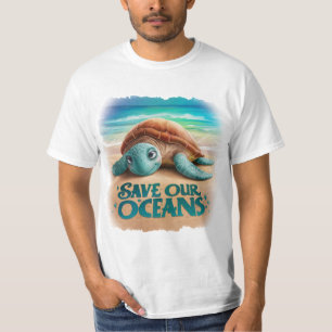Camiseta Salve nossos oceanos Proteção Oceânica e Marinha