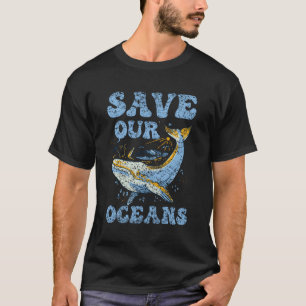 Camiseta Salve nossos oceanos protegendo a limpeza do mar d