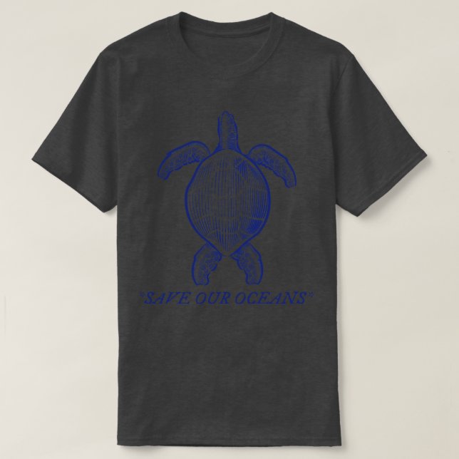 Camiseta Salve nossos oceanos, Turtle Marine Life Biology (Frente do Design)