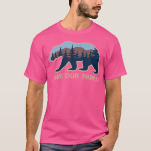 Camiseta Salve nossos Parques Nacionais Preservar Urso ao a