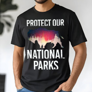 Camiseta Salve Nossos Parques Nacionais Retro Bison Explore