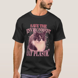 Camiseta Salve O Ambiente Coma Memória De Gato De Bobo Plás