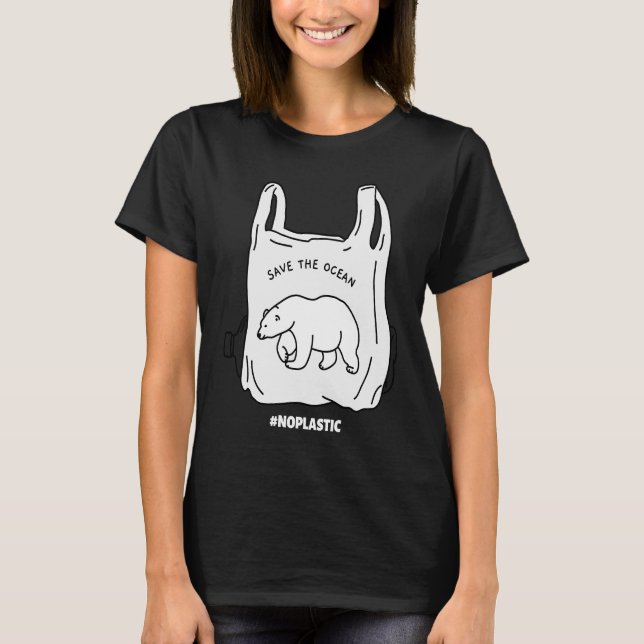 Camiseta Salve o ambiente e pare o plástico (Frente)