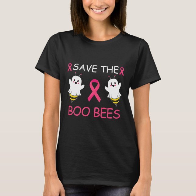 Camiseta Salve O Cancer De Mama Divertido Do Boo Beers Hall (Frente)