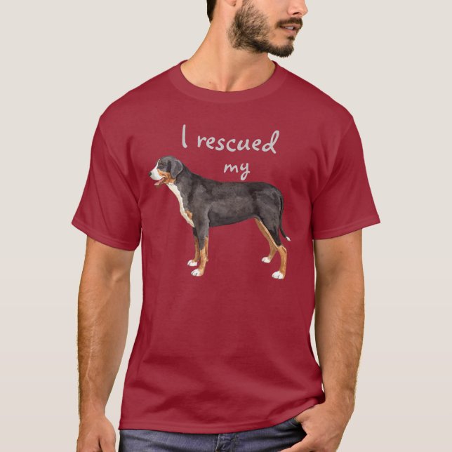 Camiseta Salve o Cão-de-Montanha Suíço Maior (Frente)