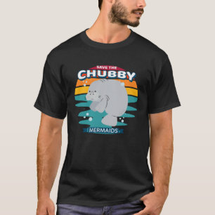 Camiseta Salve O Chubby Mermaid Retro Vintage Manatee