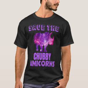 Camiseta Salve o Chubby Unicórnios Gordo Rhino Galaxy Vinta