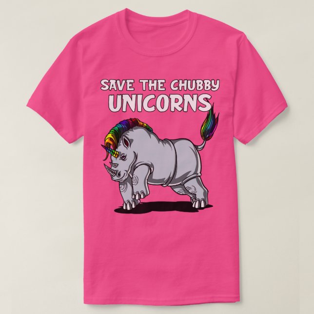 Camiseta Salve O Chubby Unicorns Rhino (Frente do Design)