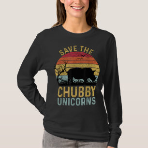 Camiseta Salve O Chubby Unicorns Vintage Funny Rhino Anima