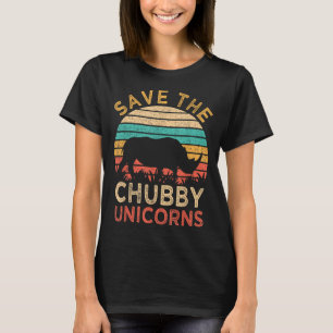 Camiseta Salve O Chubby Unicorns Vintage Funny Rhino Anima