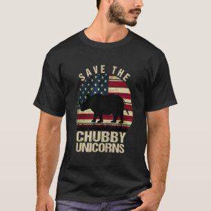 Camiseta Salve O Chubby Unicorns Vintage Retro Rhino Anim