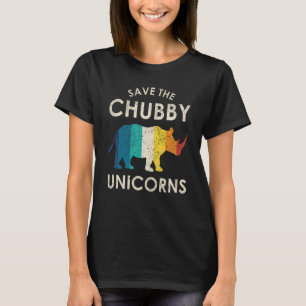 Camiseta Salve O Chubby Unicorns Vintage Rhino Animal Rig