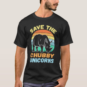 Camiseta Salve O Chubby Unicorns Vintage Rhino Animal Righ