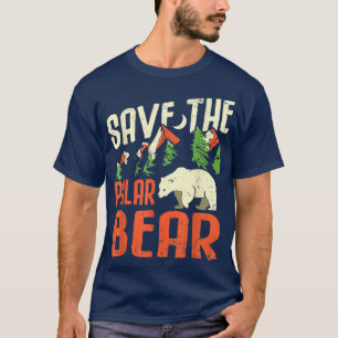 Camiseta Salve O Design Do Urso Polar Para A Mudança Climát