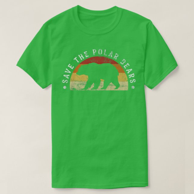 Camiseta Salve O Design Do Urso Polar Para A Mudança Climát (Frente do Design)
