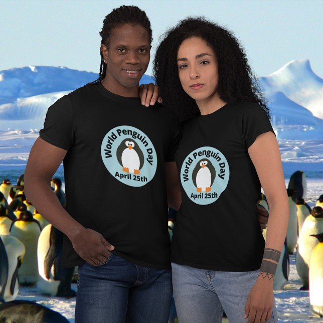 Camiseta Salve o Dia Mundial do Pinguim (Criador carregado)