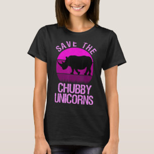 Camiseta Salve O Estilo Retroativo Chubby Unicorns Rhino 3