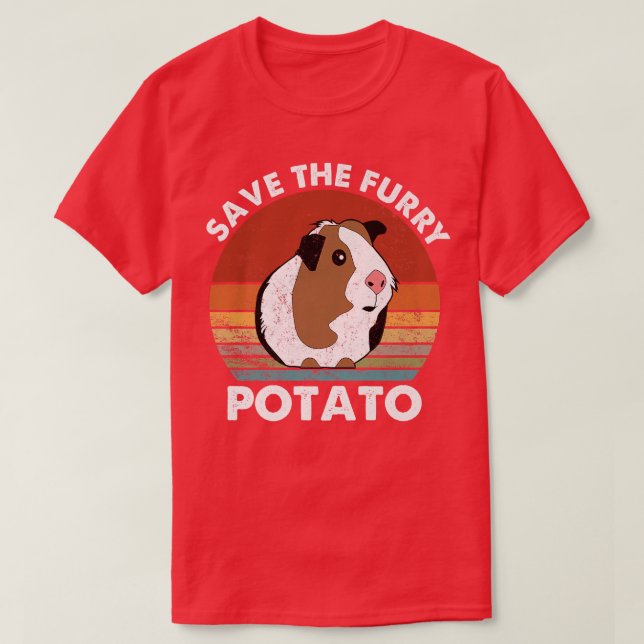 Camiseta Salve O Furry Potato Funny Guiné Pig 137 (Frente do Design)