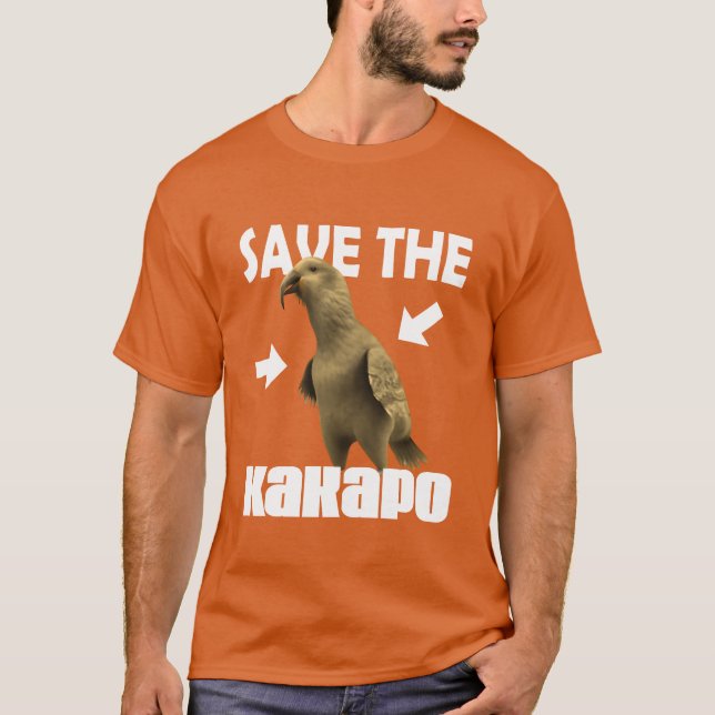 Camiseta Salve o kakapo retrô (Frente)